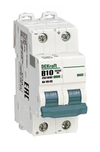 Выключатель автоматический BA-105-DC-2P-010A-B, 2P, 10A, хар-ка B, 6kA, 250VDC на полюс, 2M фото
