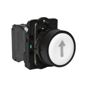Кнопка LA37-B5A10WP-AU, 1NO, 3A(240VAC), белая с черным символом "↑", фронт IP66 фото