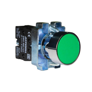 Кнопка XB2-BA31, 1NO, 3A(240VAC), зеленая, фронт IP40 фото