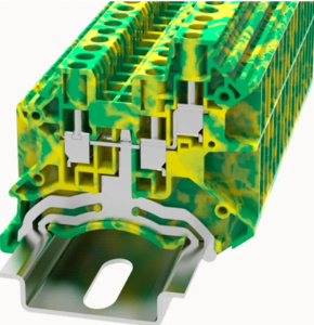 Клемма заземления, винтовая DC2.5-TW-PE-01P-1C-00Z(H), 3 присоед., 2.5(0,2_4)mm², желто-зеленая фото