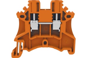 Клемма проходная, винтовая DC2.5-01P-15-00Z(H), 24A, 800V, 2 присоед., 2.5(0,2_4)mm², оранжевая фото