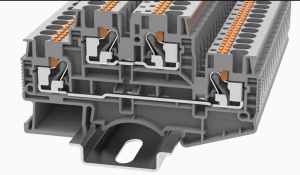 Клемма проходная 2-х уровневая, push-in DSKK4-01P-11-00Z(H), 32A, 500V, 4(0,2_6)mm², серая фото