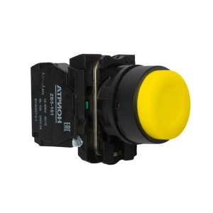Кнопка выступающая LA37-B5L10YP, 1NO, 3A(240VAC), желтая, фронт IP66 фото