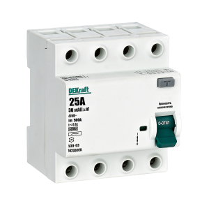 УЗО УЗО03-6кА-4P-040А-030-AC, 4P, 40A, 6kA, 30mA, тип AC, 4M фото