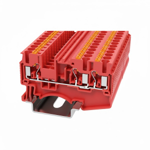 Клемма проходная, push-in DS2.5-TW-01P-16-00Z(H), 24A, 800V, 3 присоед., 2.5(0,2_4)mm², красный фото
