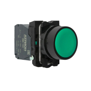 Кнопка LA37-B5A10GP, 1NO, 3A(240VAC), зеленая, фронт IP66 фото