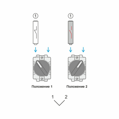 Переключатель XB2-BD22, тип 1-2, 1NC, 3A(240VAC), черная рукоятка, фронт IP40 фото