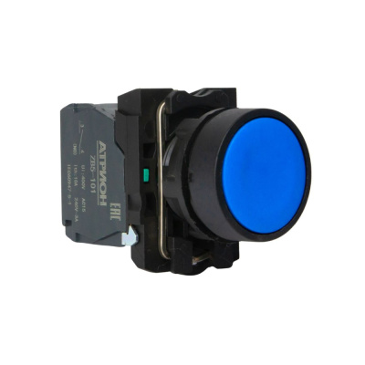 Кнопка LA37-B5A10BP, 1NO, 3A(240VAC), синяя, фронт IP66 фото