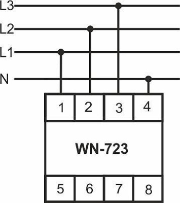 Указатель напряжения WN-723 трехфазный 3х400/230+N IP20 фото